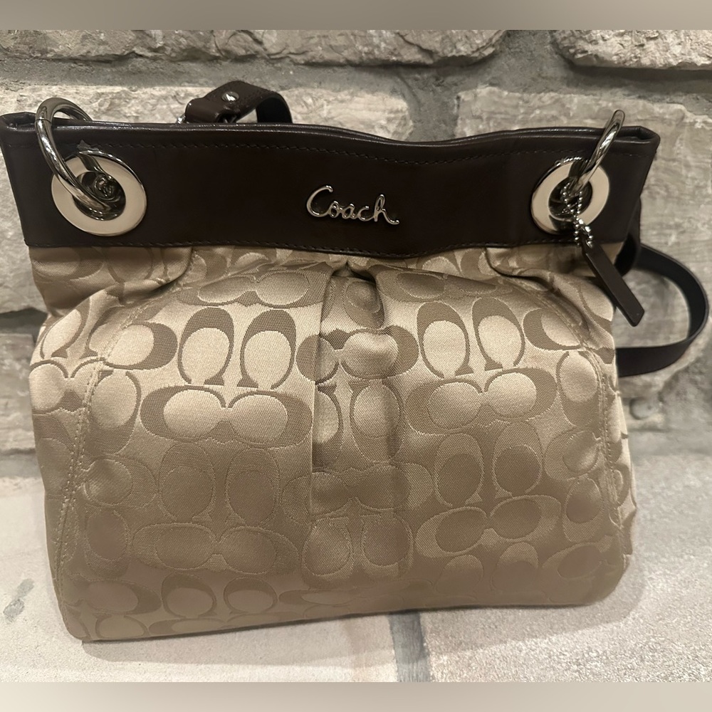 COACH Ashley Signature brown and gold bag